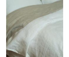 Linenme 200 x 200 cm coperta da piumone in lino, bianco