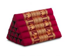 livasia | Cuscino Triangolare Grande | Ricamo in Seta | Sostegno di Schiena e nuca | Cuscino thailandese per Lettura o TV