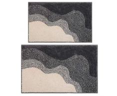 Aonewoe Tappetini da Bagno Set di 2 Morbidi tappeti da Bagno in shag in Microfibra Tappeti da Cucina Piedi per Porte Tappetini Zerbini assorbenti Antiscivolo Tappeti per Bagno Grigio