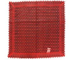 EUROSTYLE centrotavola Art. sovrano Striscia Runner Set centrini sopra Mobile tovaglietta in Pizzo Macrame Chenille Ricamato (Centrotavola Quadrato, Rosso)