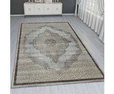 Paco Home Tappeto Orientale Moderno Effetto 3D Ornamenti Mélange Oro Grigio Brillante, Dimensione:120x170 cm