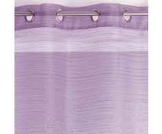 DOUCEUR D'INTERIEUR-Tenda con occhielli, Organza fili, colore: lilla, Argento, 140 x 240 cm