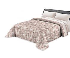Tata Home Trapunta Invernale Piazza Mezza Imbottita 300 gr/mq Piumone Caldo 210x260 cm Fantasia Fiori Made in Italy Modello Floreale Colore Rosa