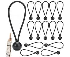 15 pezzi Corde Elastiche con Sfere,elastici per telone occhielli per teloni corda Elastici Portapacchi Pesanti Perfette per il Campeggio per teloni occhiellati per teloni,tende, baldacchino,striscioni