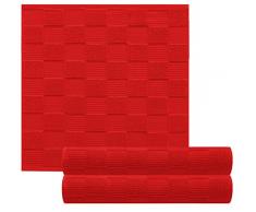 Lashuma 3 strofinacci da cucina in spugna, 50 x 50 cm, colore: rosso scarlatto, da cucina a nido dape, Lisbona