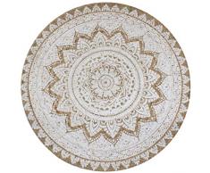 vidaXL Tappeto in Juta Intrecciata con Stampa 150 cm Rotondo Passatoia Stuoia