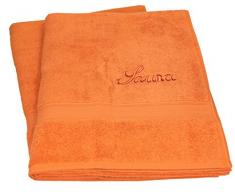 Betz. Set di 2 Asciugamani da Sauna Telo da Sauna France 100% Cotone Misure 80 x 200 cm Arancione