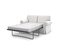 MASTERS OF COVERS Fodera di Ricambio per Divano Letto a 2 Posti Ektorp, Copridivano Ektorp 2 Posti Divano Letto, Fodere Copridivani, 197 x 90 x 88 cm (Bianco, Cotone)