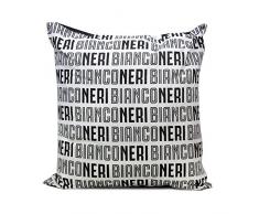 Cuscino Arredo Fc Juventus 40x40 Bianco/Nero Striscia Bianca