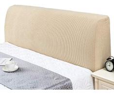 Copritestiera Letto Copertura/Copri Testata Letto Matrimoniale/Singolo Premium Fodera Elastica Protezione, Coprire Antipolvere in Cotone Cover AntiGraffio Cuscino ( Color : Beige , Size : 180-200cm )