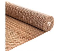 MHUQIA Tapparella A Carrucola in Bamboo 80x170cm, Tenda A Rullo Bamboo Esterno, Tapparella Avvolgibile Bamboo, Tenda Bamboo Naturale, per Interni, Esterni Traspirante, Personalizzabile