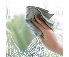 Strofinacci in microfibra per cucina - Strofinacci in vetro assorbente per la casa - Strofinacci per la pulizia della casa extra morbidi Asciugamani di Dorey-Hom. (Grigio - Set di 5)