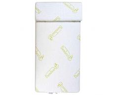EVERGREENWEB - Materasso per Bambini 70x160 in LATTICE e Poliuretano H 12 cm per Lettino o Culla + Cuscino ANTISOFFOCO GRATIS Fodera BAMBOO Naturale Tessuto Rivestimento Sfoderabile Antiacaro Lavabile
