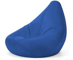 Bean Bag Bazaar Poltrona a sacco con schienale alto, Blu, 87cm x 65cm, Large, Pouf a sacco da gioco per interni ed esterni, Impermeabile, Soggiorno, Camera da letto