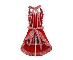 Sonline Grembiule Cotone Moda Bella principessa stile rustico per la moglie Figlie signore (Rosso)