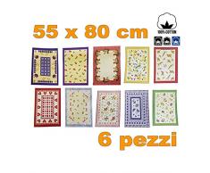 TrAdE shop Traesio 6 Strofinacci Cotone Fibra Naturale ASCIUGAPIATTI ASCIUGA Piatti CANOVACCIO