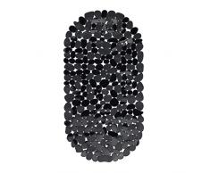 Relaxdays Tappetino Antiscivolo per Vasca da Bagno, Tappeto, con Ventose, Lavabile, Dimensioni LxP: 36 x 68 cm, Nero