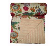 Kantha Silkroude-Trapunta in cotone 100% , motivo Home Décor Kantha Reverssible Twon taglia Copriletto Kantha Quilt Stitch