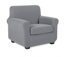TIANSHU Fodera per Poltrona, Copri Poltrona 1 Posti Elasticizzato Jacquard Antiscivolo Copertura Poltrona Fodere Copridivani Contiene 1 copridivano e 1 coprisedile Divano (1 Posti, Grigio Chiaro)