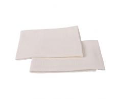 LinenMe Set di 2 Asciugamani in Lino e Cotone Wafer Bianco Panne 42x68cm, Realizzato in EU