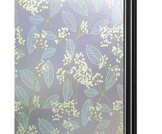 Qualsen Pellicola Vetri Finestre, Pellicola per Vetri Oscuramento Finestre Pellicola Oscurante per Vetri Finestre Anti-UV Pellicola Opaca Vetri Statica per Camera da letto,Ufficio,Cucina(44.3x200cm)