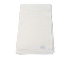 THEAILATI Asciugamano & Ospite Misto Lino Set da 6 Sangrinè Colore Bianco con Orlo A Giorno + Tela Aida Vittoria-Asciugamano