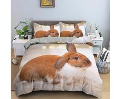 Copripiumino 200 x 200 cm Coniglio Bianco Antico Copri Piumone In Microfibra Viene Fornito Con 2 Federe