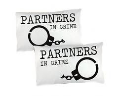 Babloo Coppia di Federe Love You And Me Partners in Crime