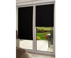 K-home Tenda avvolgibile oscurante Klemmfix in poliestere, nero, 35 x 150 cm (larghezza x lunghezza)