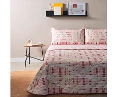 Zucchi - Copriletto Trapuntato Letto Piazza e Mezza Francese Primavera Estate Trapuntino Double Face Cotone Leisure R1