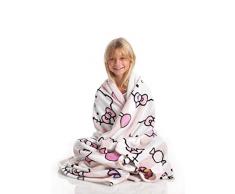 Kanguru Hello Kitty Plaid in soffice Pile, 100% Poliestere, Rosa, UNICA