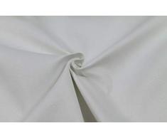 Generico Tessuto Idrorepellente al Mezzo Metro - Stoffa ANTIMACCHIA in Poliestere - Oxford Canvas - Morbido e Resistente - Altezza 140 cm - 1 QTA = 50 cm - 21 Colori (Bianco)
