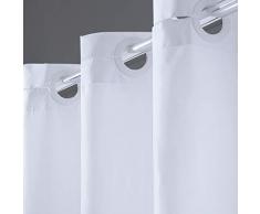 Furlinic Tende Doccia Anti-Muffa Tessuto in Poliestere, Tende Doccia Angolare Impermeabile &Lavabile,Bianco Tenda Vasca da Bagno con Occhielli-120x200cm.