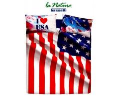 Bassetti - Completo Letto Matrimoniale Home Innovation, USA Flag