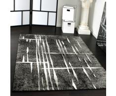 Tappeto Moderno Di Design Pelo Corto Alla Moda Tappeto Melange In Grigio Nero Bianco, Grösse:120x170 cm