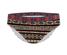 Biancheria intima donna morbido elasticizzato mutandine modello tappeto africano, multicolore, XXL