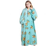 Genfien Coperta con Le Maniche Coperta Indossabile Oversize in Microfibra e Sherpa Coperta Indossabile Flanella Divano Taglia Unica