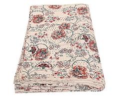 Exclusive Indian Queen Gudri diffusione Tropican vintage trapunta fatta a mano kantha copriletto, coperta in cotone, misura 90 x 108, Boemia copriletto, Bohemian kantha Quilt