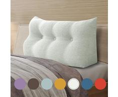 VERCART Cuscino a Cuneo da Lettura per Schienale, Cuscino Antireflusso per Letto, Cuscini Gambe Lombare di Supporto per Divano, Grandi Testata Letto Biancheria Bianco Avorio 100cm