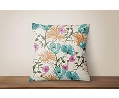 Monkey House | Set 2 Federe cuscino stampato a fiori tessuto poliestere decorativo per Soggiorno Sedia Divano 2 varianti 50x50cm 40x40cm (Verde, 50x50 cm)
