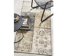 LIFA LIVING Tappeto Patchwork Vintage, Tappeto a Quadri, Tappeto Salotto Moderno, Disponibile in Diversi Colori e Misure (Grigio Scuro, 80_x_150_cm)