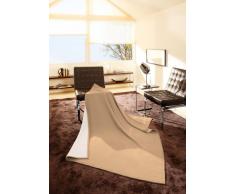 Bocasa Pure Nature Coperta, 150 x 200 cm, 50 % cotone e 50 % pura lana vergine, Camel
