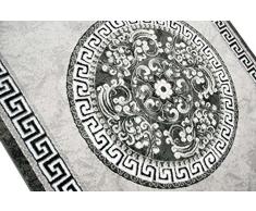 Traum Tappeto moderno design Tappeto orientale con Glitzergarn tappeto da salotto con bordo e cerchio modello in crema grigio antracite Größe 80 x 300 cm