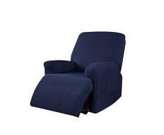 Il Gruppone Passione Casa Copripoltrona Jacquard Elasticizzato per Poltrona reclinabile Relax con Tasche copridivano salvadivano - Blu