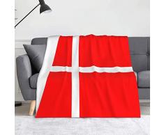 Coperta in flanella con bandiera danese della Danimarca – 160 x 150 cm, calda coperta per letto, divano, camera da letto, uomo, donna, regalo.