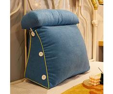 HLKLK Cuscino Cuneo da Lettura Triangolare,Imbottiti Poggiaschiena Antireflusso Adulti,Cuscino per Divano Letto Cuscino per Lettura Schienale Regolabile Lavabile(Blu Reale 45 * 50 * 20 cm)