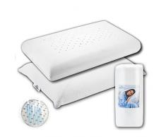 Michelangelo - Cuscino in Memory Foam ALTO 15cm, cuscino per dolore cervicale e braccio, Anatomico, Anallergico, Traspirante, Guanciale Antirussamento,federa lavabile - Made in Italy