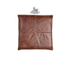 Centaur - Cuscino in pelle di alta qualità - marrone 40x40 cm - Ideale per sedia o panchina - Cuscino per sedia in vera pelle lavabile - Coprisedia