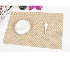 Homcomoda tovagliette all’americana PVC Tovagliette da tavola Non-scivolose Resistenti al calore Tovagliette in vinile set da 6