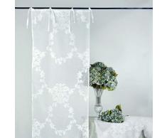 AT17 Tenda finestra Pizzo Poliestere Shabby Chic Poly-Aurore Collection 60 x 240 Colore Bianco